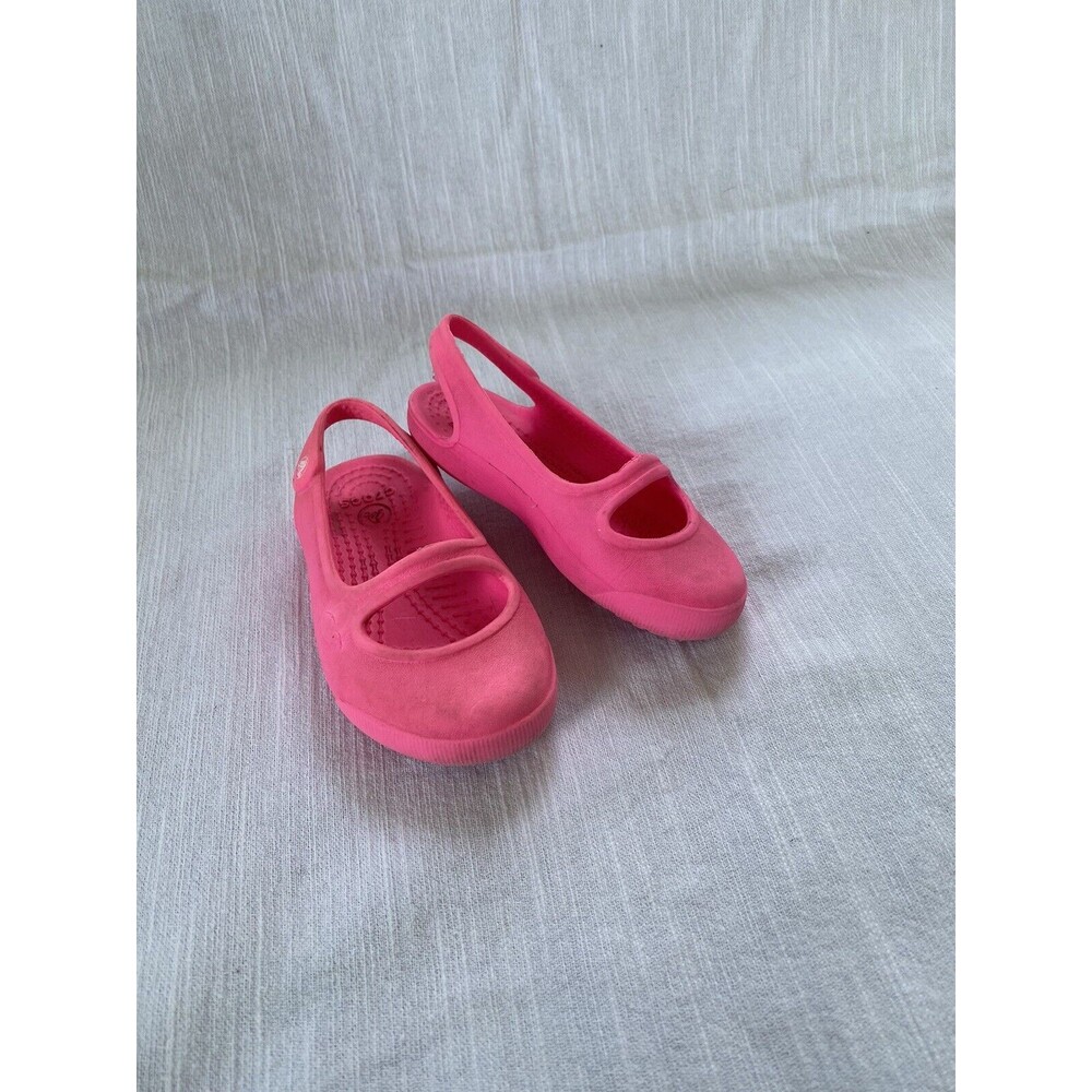 Crocs Girls Gabby Flats Toddler C5 Pink Mary Jane Sling Back Comfortable